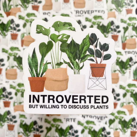 Plant Introvert Vinyl Sticker (CLEAR)