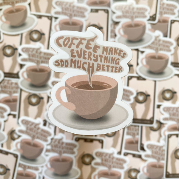 Coffee Lover Vinyl Sticker Set (WHITE)