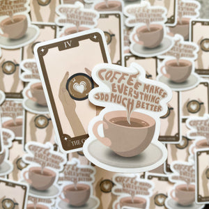Coffee Lover Vinyl Sticker Set (WHITE)